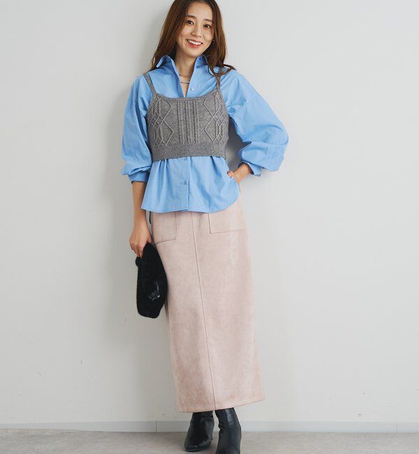  「《トレンドライクに◎》ニットビスチェsetハイカウントシャツ」|シャツ・ブラウス|