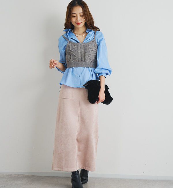  「《トレンドライクに◎》ニットビスチェsetハイカウントシャツ」|シャツ・ブラウス|