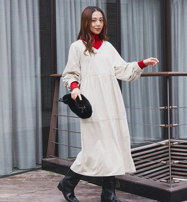  「《着こなしの幅が広がる》前後2WAYピーチスキンステッチワンピース」|その他|