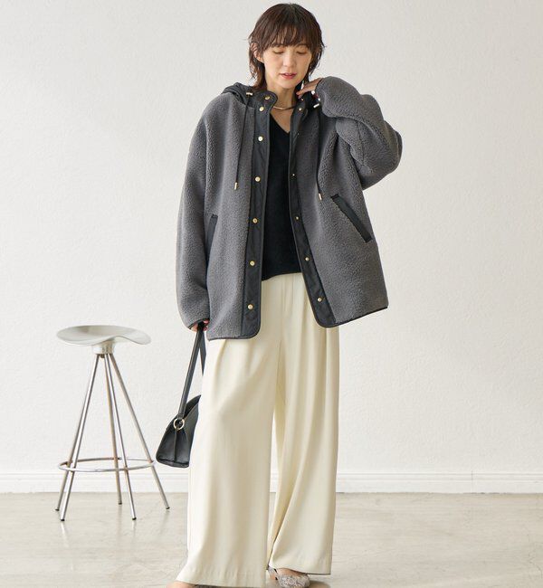  「【ウォッシャブル】【シーズンレスで使える】タックワイドスラックス」|チノ|