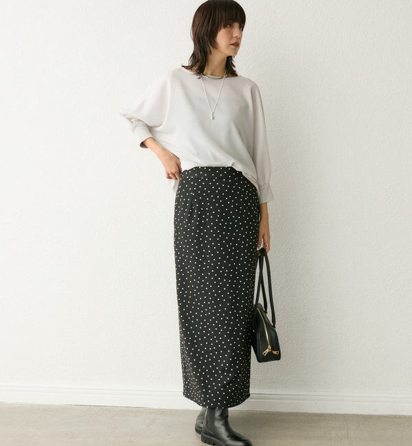  「【ストレッチ◎】ドットIラインタイトスカート」|スカート|