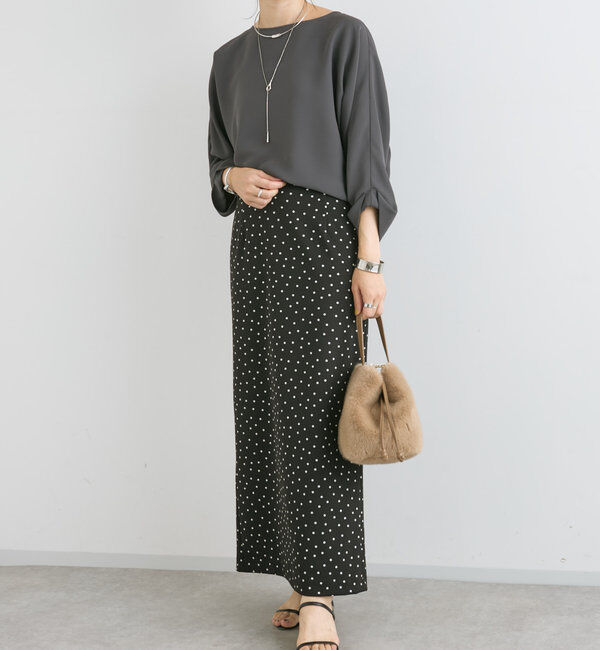  「【ストレッチ◎】ドットIラインタイトスカート」|スカート|