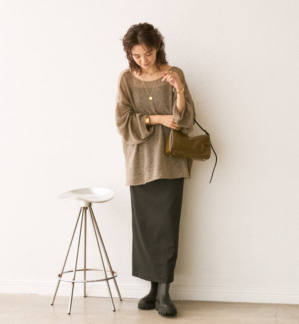  「【ストレッチ◎】ドットIラインタイトスカート」|スカート|