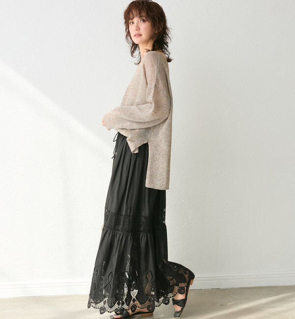  「【着映え◎】ケミカルレースティアードスカート」|スカート|