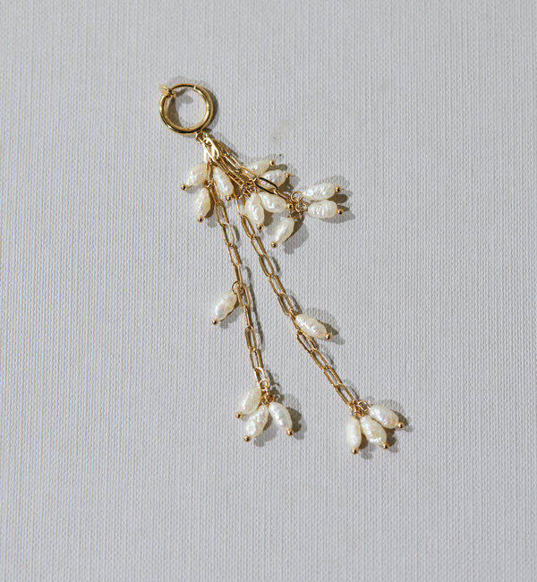  「ライスパールシングルイヤリング」|リング|