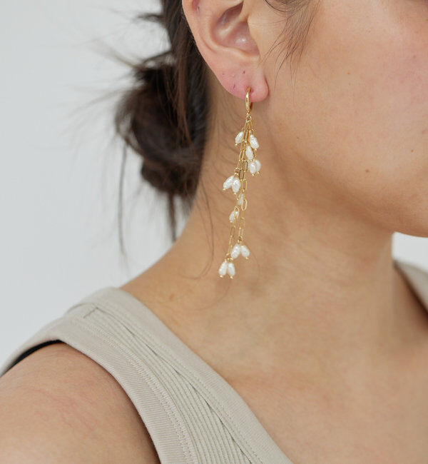  「ライスパールシングルイヤリング」|リング|