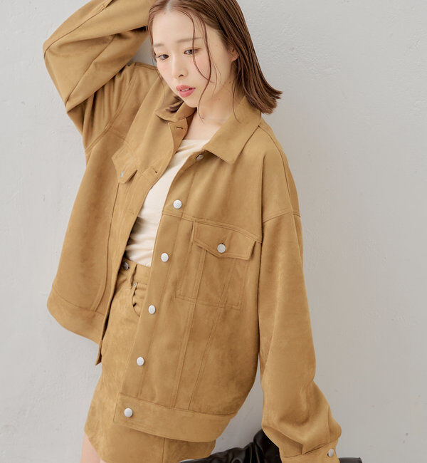  「【セットアップ対応】ルーズデニムGジャン」|デニムジャケット|キャメル
