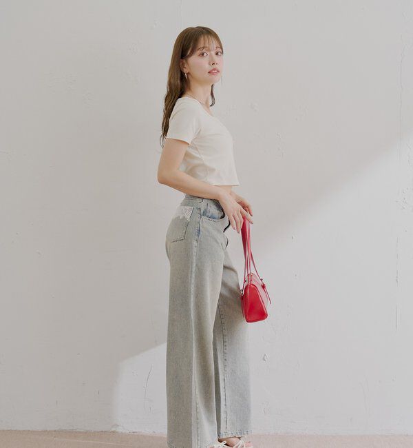  「スクエアネックロゴT」|Tシャツ・カットソー|