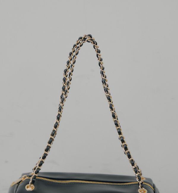  「チェーンハンドル横長スエードバッグ」|ボストンバッグ|