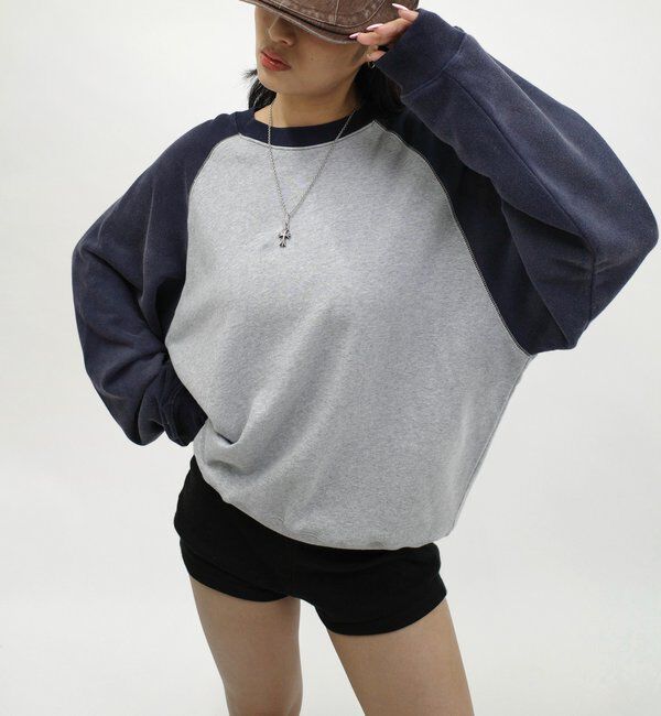  「【UNISEX/ユニセックス】Sourcreamラグランスウェット」|Tシャツ・カットソー|ネイビー