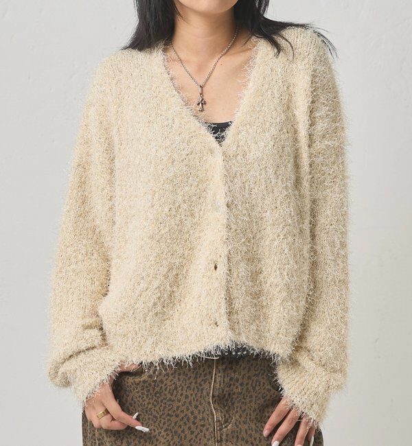  「【WEB限定】HiNTラメニットカーデ」|カーディガン|
