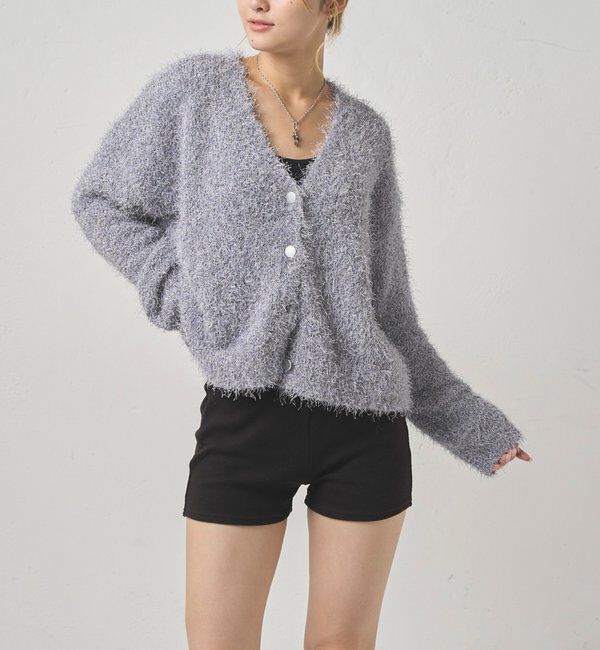  「【WEB限定】HiNTラメニットカーデ」|カーディガン|