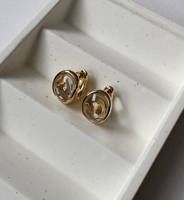  「〈GOLDY/ゴールディ〉クリアラウンドワンタッチピアス」|リング|ゴールド