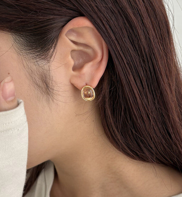  「〈GOLDY/ゴールディ〉クリアラウンドワンタッチピアス」|リング|