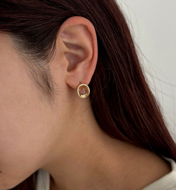  「〈GOLDY/ゴールディ〉クリアラウンドワンタッチピアス」|リング|