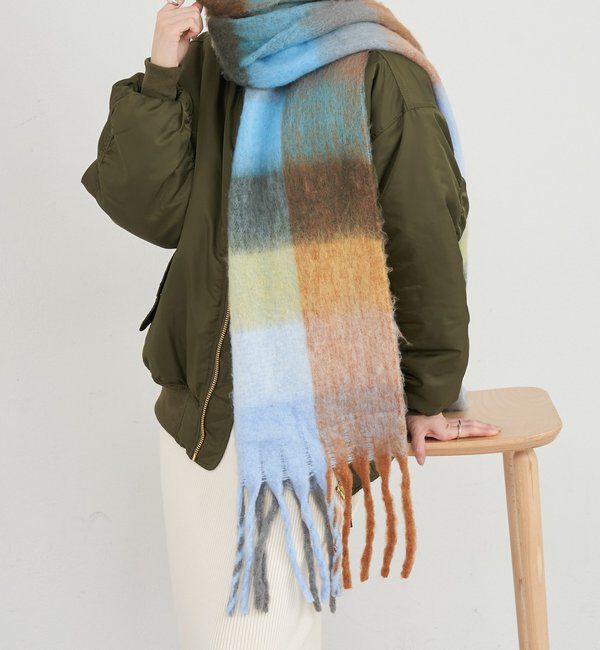  「ロングチェックマフラー」|マフラー|