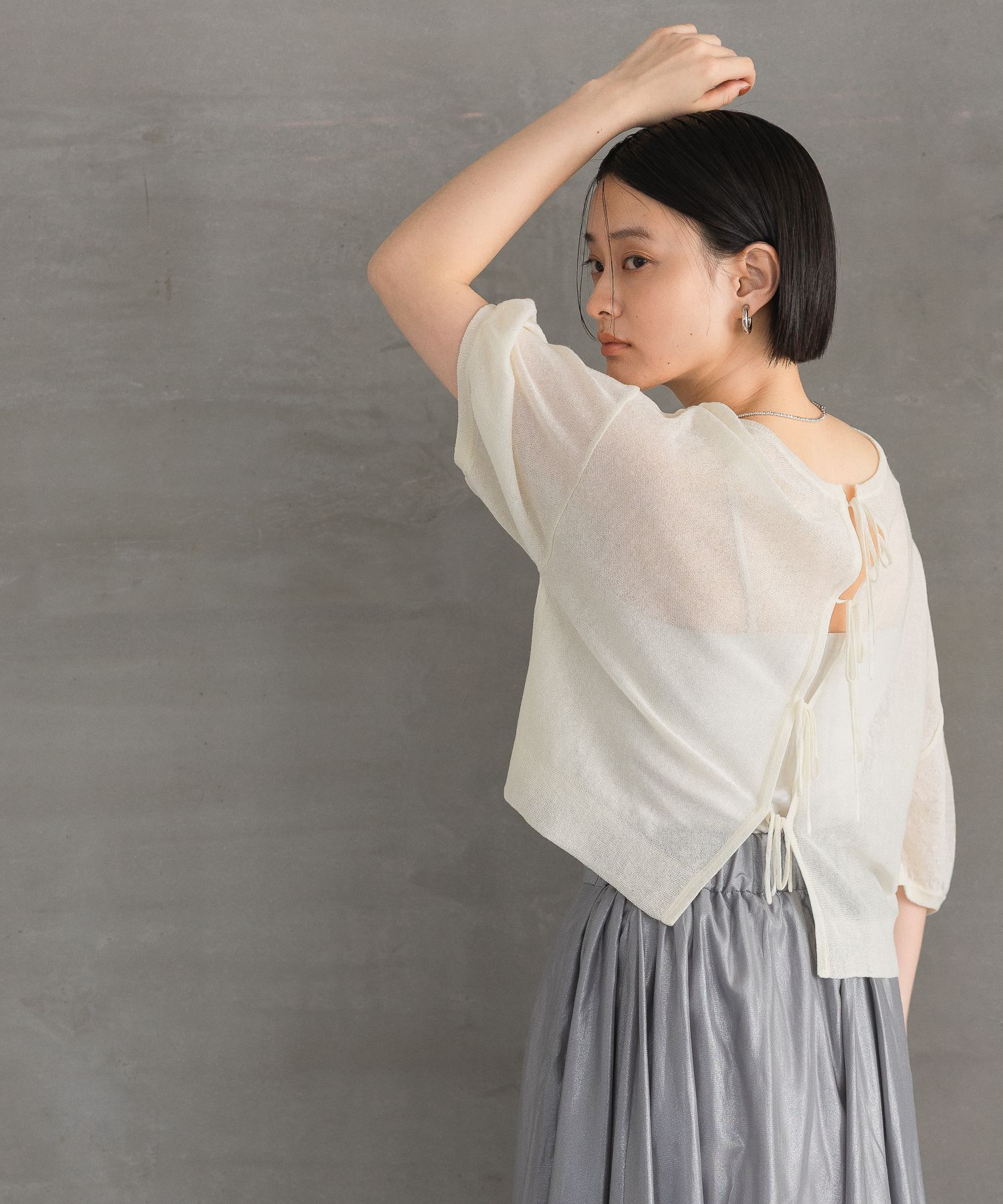 A part by 「バックリボンプルオーバー_5分袖」|ニット・セーター|