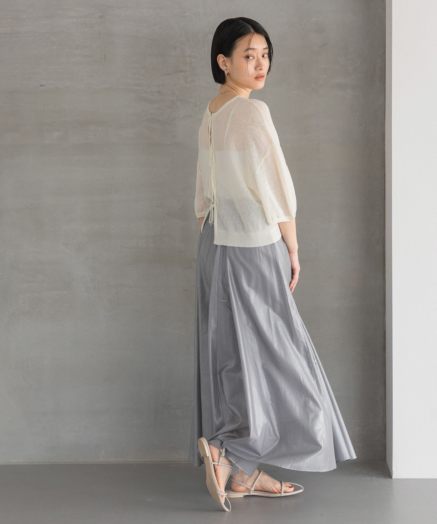 A part by 「バックリボンプルオーバー_5分袖」|ニット・セーター|