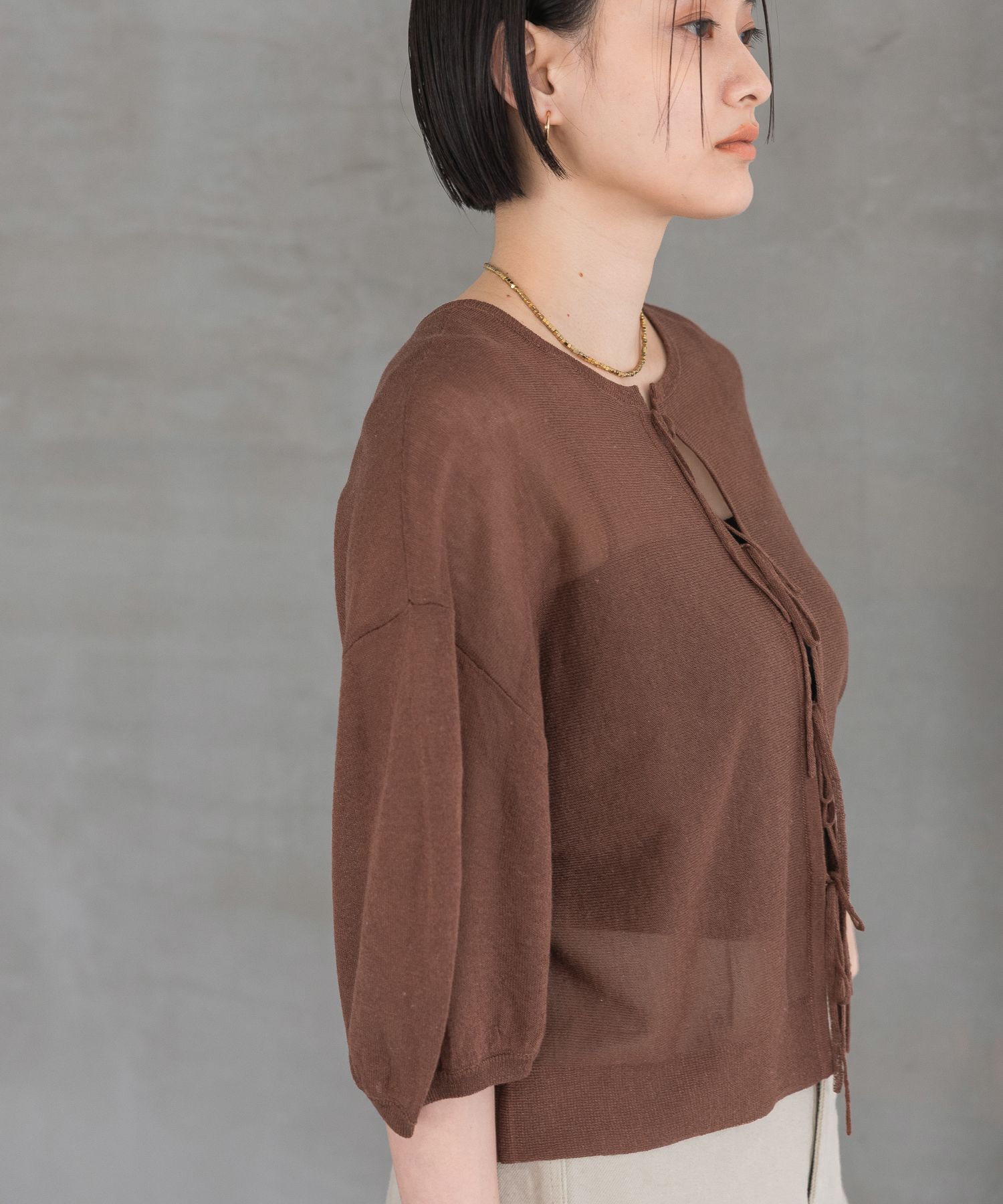 A part by 「バックリボンプルオーバー_5分袖」|ニット・セーター|