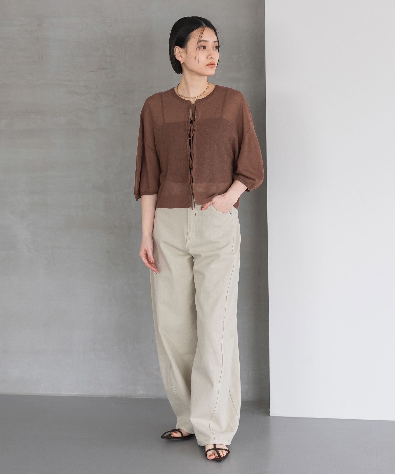 A part by 「バックリボンプルオーバー_5分袖」|ニット・セーター|