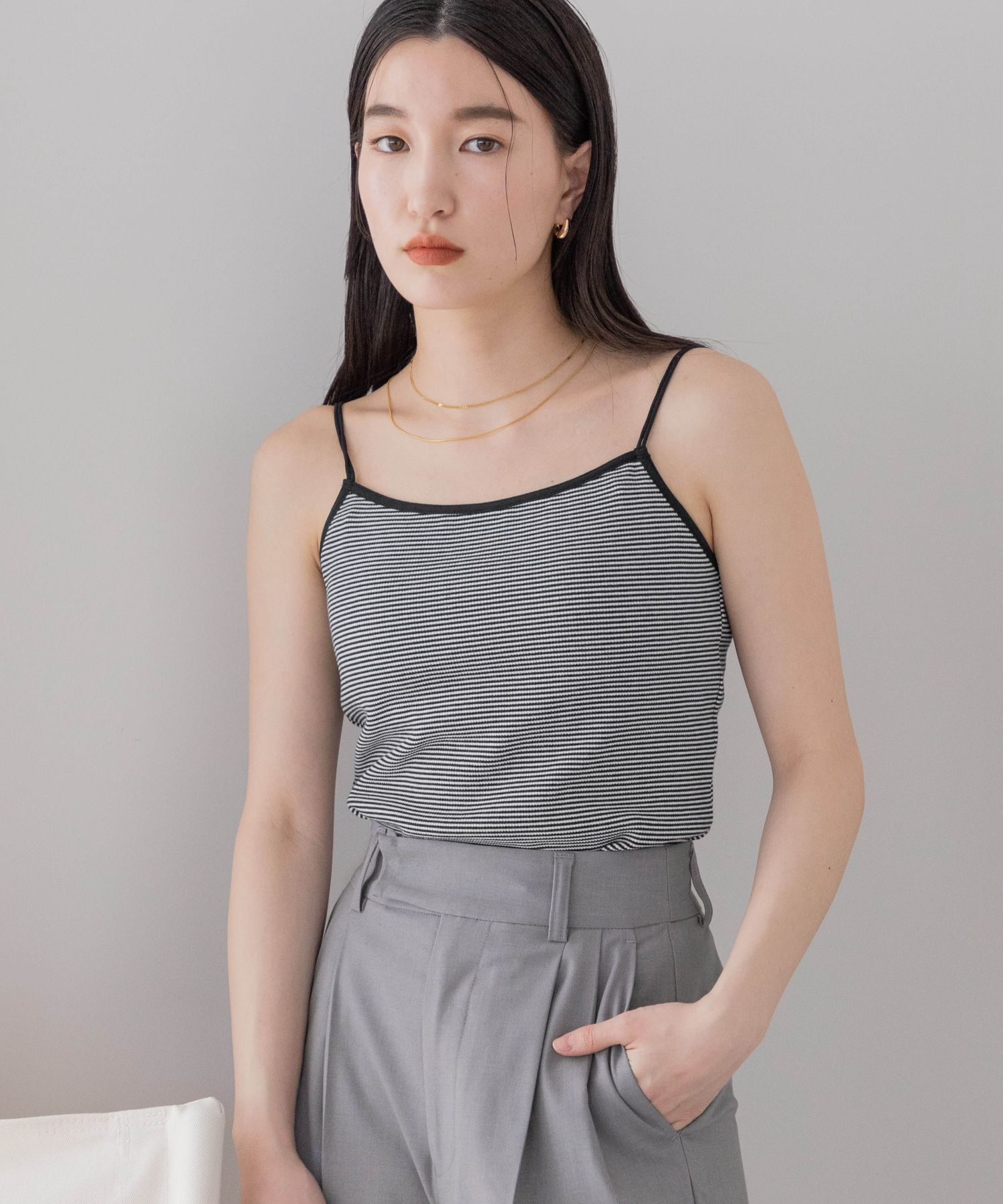 LOWRYS FARM「スタイルＵＰカップクロップドキャミソール」|キャミソール|