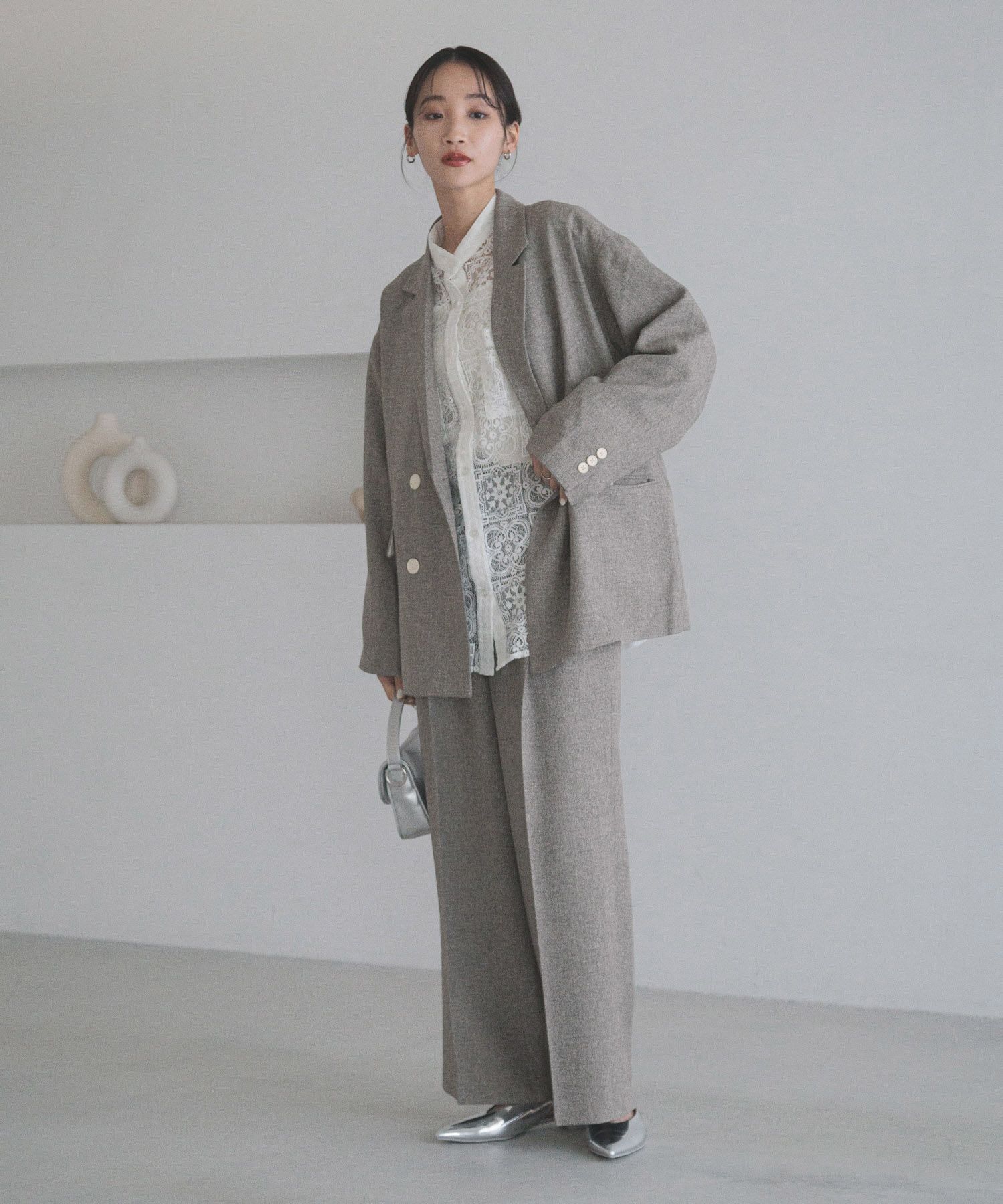 LOWRYS FARM「メランジツイルジャケット」|テーラードジャケット|