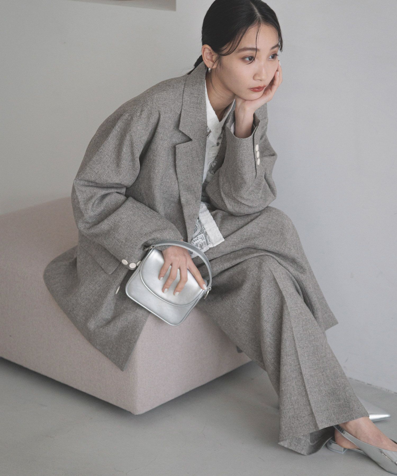 LOWRYS FARM「メランジツイルジャケット」|テーラードジャケット|