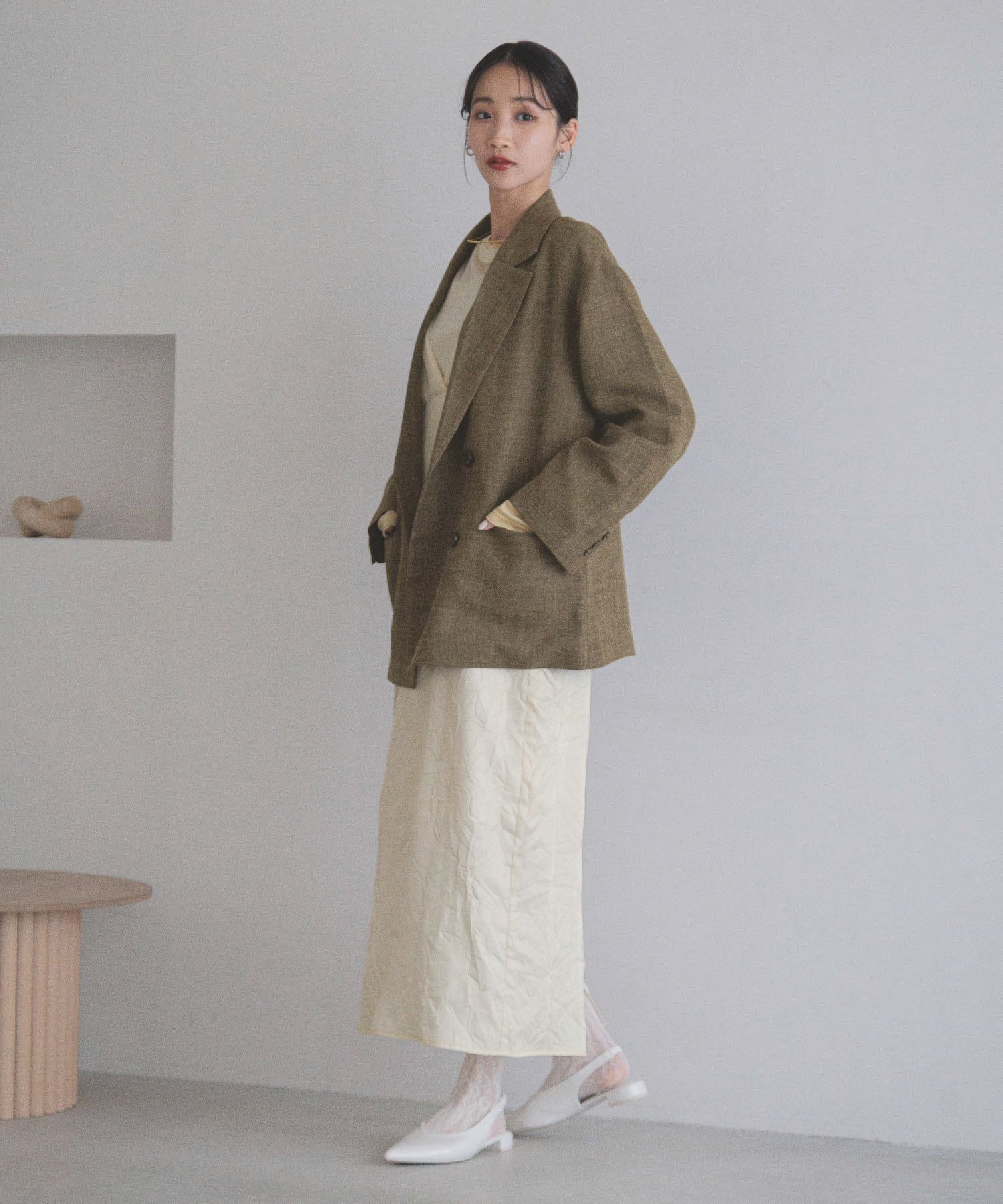 LOWRYS FARM「メランジツイルジャケット」|テーラードジャケット|