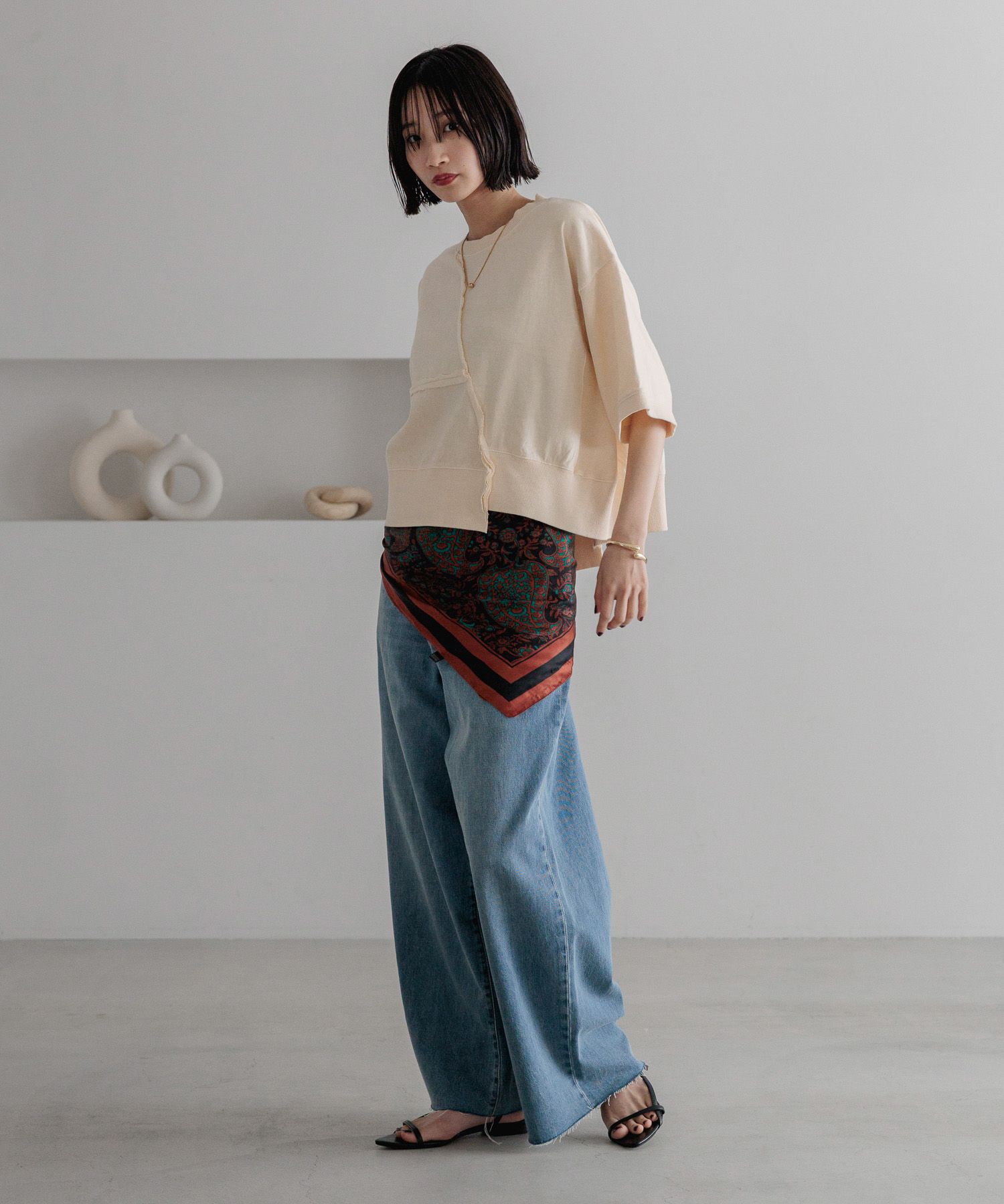 LOWRYS FARM「【選べるSHORT&LONG丈あり】ピグメントリメイク５Ｓ」|Tシャツ・カットソー|