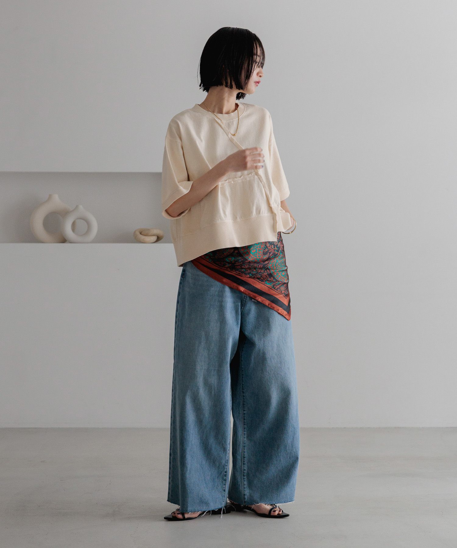 LOWRYS FARM「【選べるSHORT&LONG丈あり】ピグメントリメイク５Ｓ」|Tシャツ・カットソー|