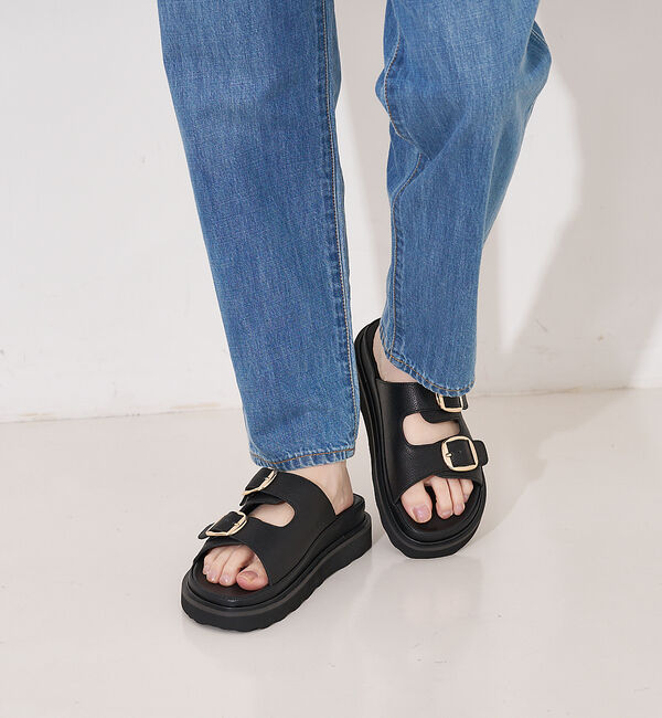 collex「【MOHI/モヒ】 ダブルバックル レザーサンダル」|サンダル|