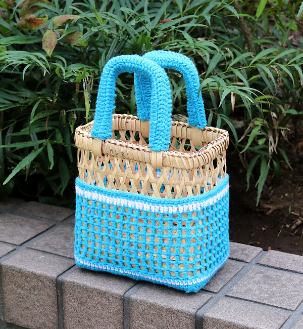 Rouge vif「【THAILAND MADE / タイランド メイド】かごバッグ / パームツリ」|かごバッグ|ブルー