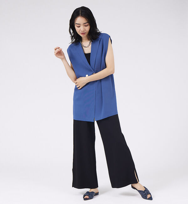 qualite「レーヨンストレッチサイドスリットニットパンツ」|その他|