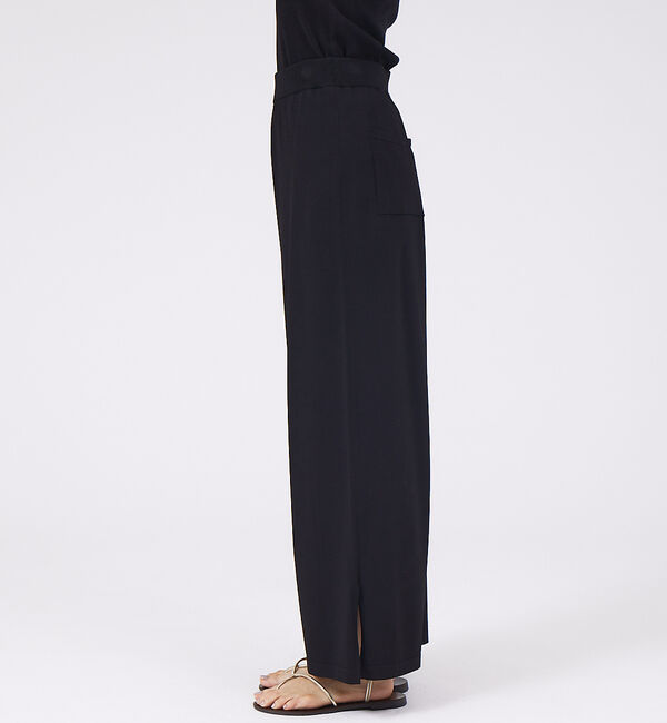 qualite「レーヨンストレッチサイドスリットニットパンツ」|その他|