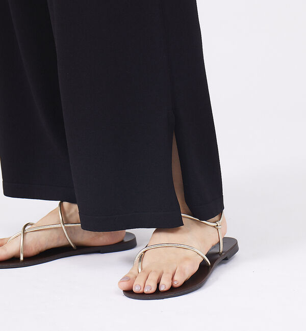 qualite「レーヨンストレッチサイドスリットニットパンツ」|その他|