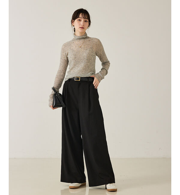 qualite「【大人のワイドパンツ】ウーリッシュツイルパンツ」|その他|