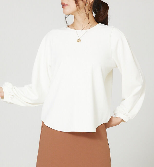 abahouse mavie「カットジョーゼット2WAYブラウス」|Tシャツ・カットソー|オフホワイト