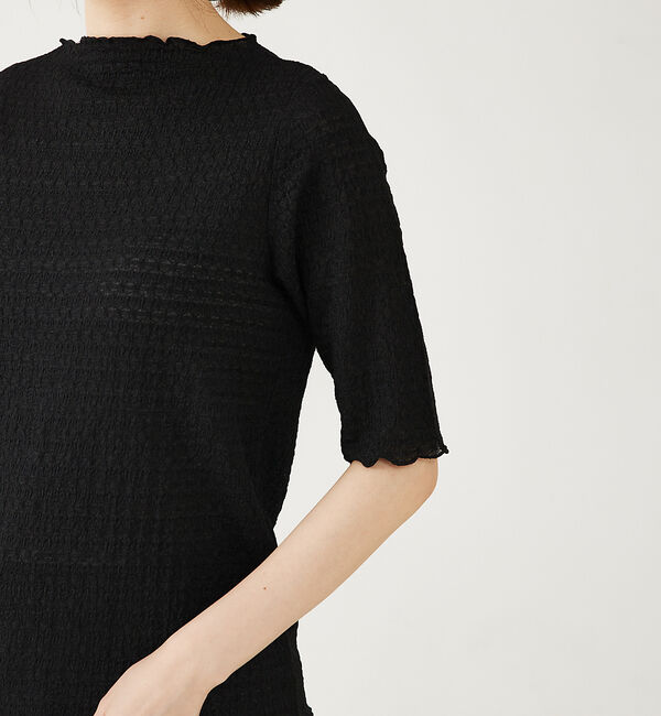 abahouse mavie「シャーリング5分袖プルオーバー」|Tシャツ・カットソー|