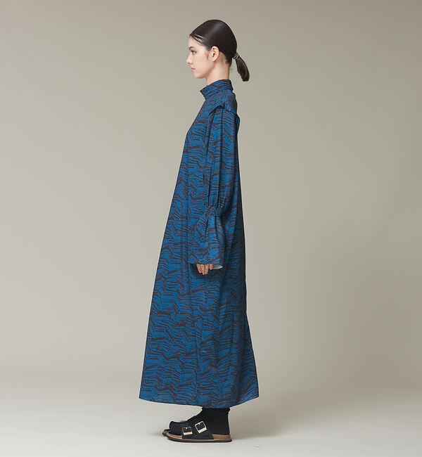 NOMINE「オリジナルプリントギャザースリーブマキシワンピース」|ワンピース|