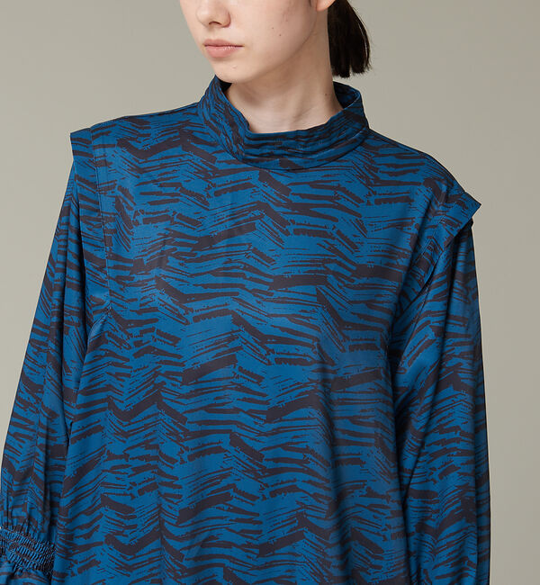 NOMINE「オリジナルプリントギャザースリーブマキシワンピース」|ワンピース|