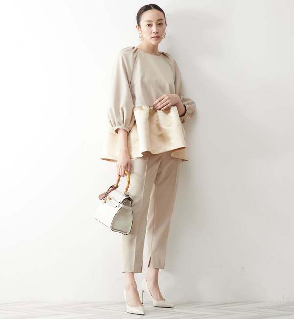 TIARA「サテン切り替えペプラムブラウス」|シャツ・ブラウス|