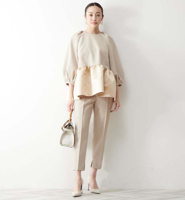 TIARA「サテン切り替えペプラムブラウス」|シャツ・ブラウス|