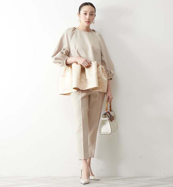 TIARA「サテン切り替えペプラムブラウス」|シャツ・ブラウス|