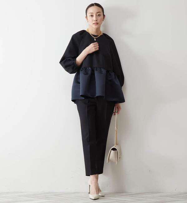 TIARA「サテン切り替えペプラムブラウス」|シャツ・ブラウス|