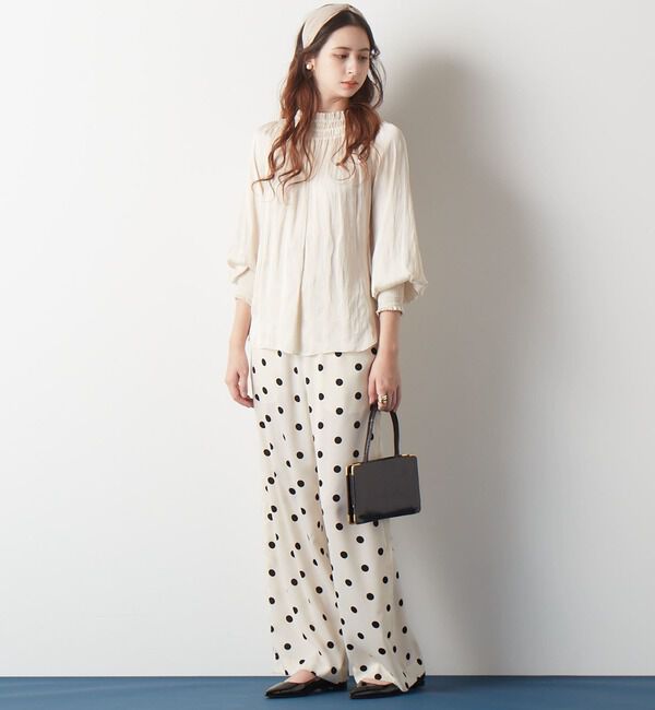 TIARA「ヴィンテージサテンギャザーブラウス」|シャツ・ブラウス|