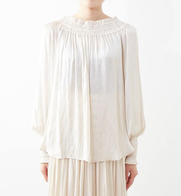 TIARA「ヴィンテージサテンギャザーブラウス」|シャツ・ブラウス|