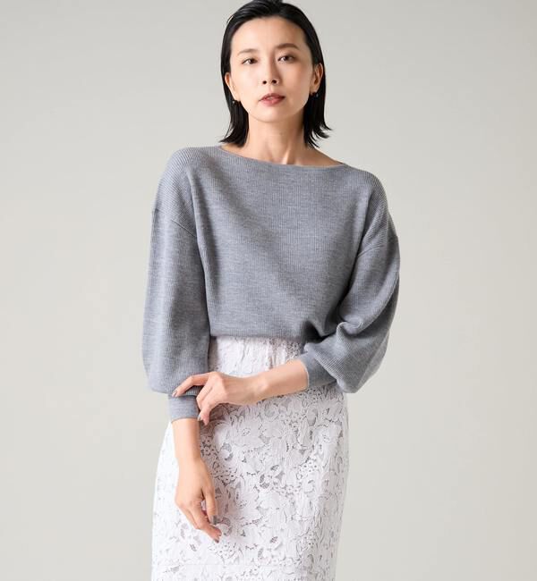 TIARA「リラックスリブニット」|ニット・セーター|トップグレー