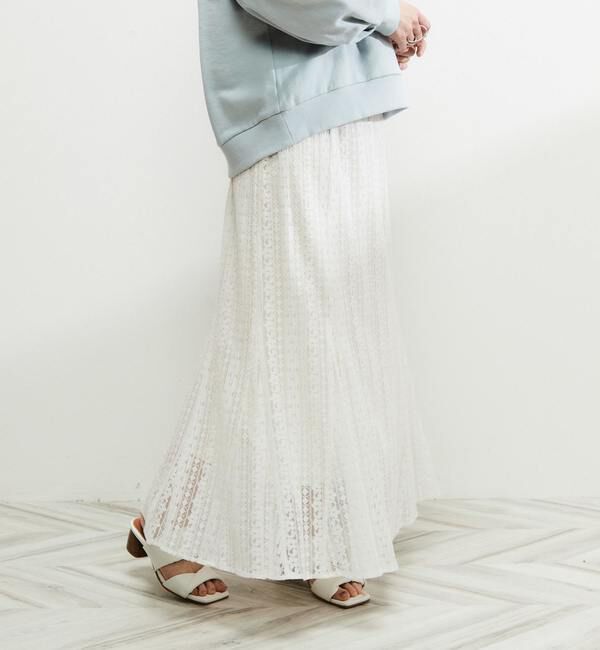 SOFFITTO「ラッセルレーススカート」|スカート|オフホワイト