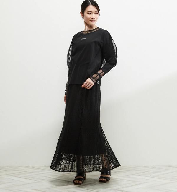 SOFFITTO「ラッセルレーススカート」|スカート|ブラック