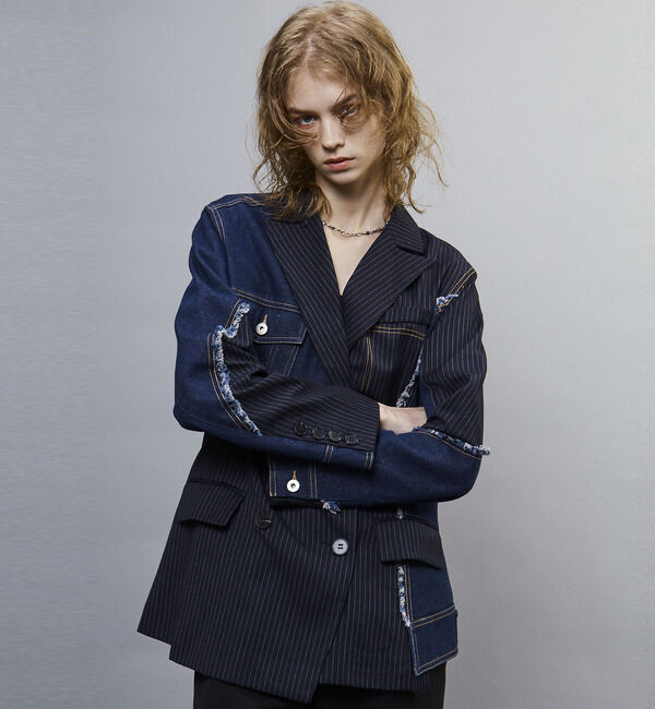 Soffitto「【AULA AILA別注】DENIM COMBINATION JACKET」|テーラードジャケット|